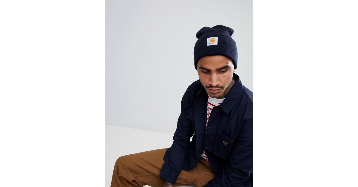 navy carhartt beanie