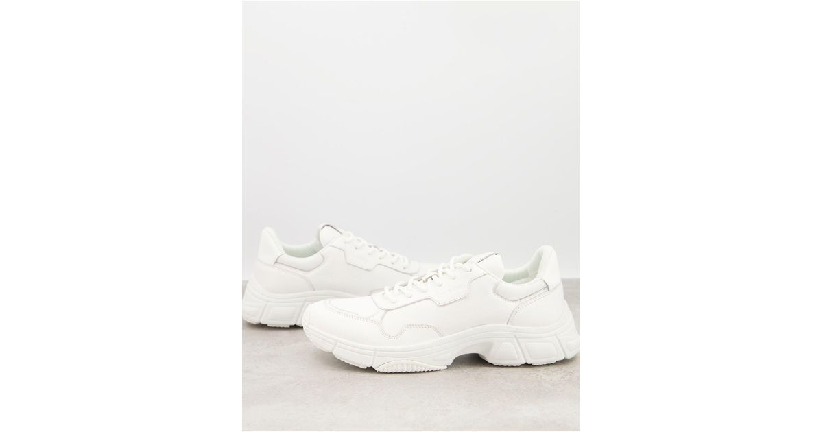 calvin klein demos chunky trainers in white