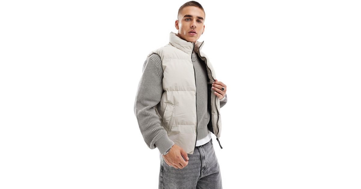 Doudoune sans manches Bershka pour homme en coloris Gris Lyst