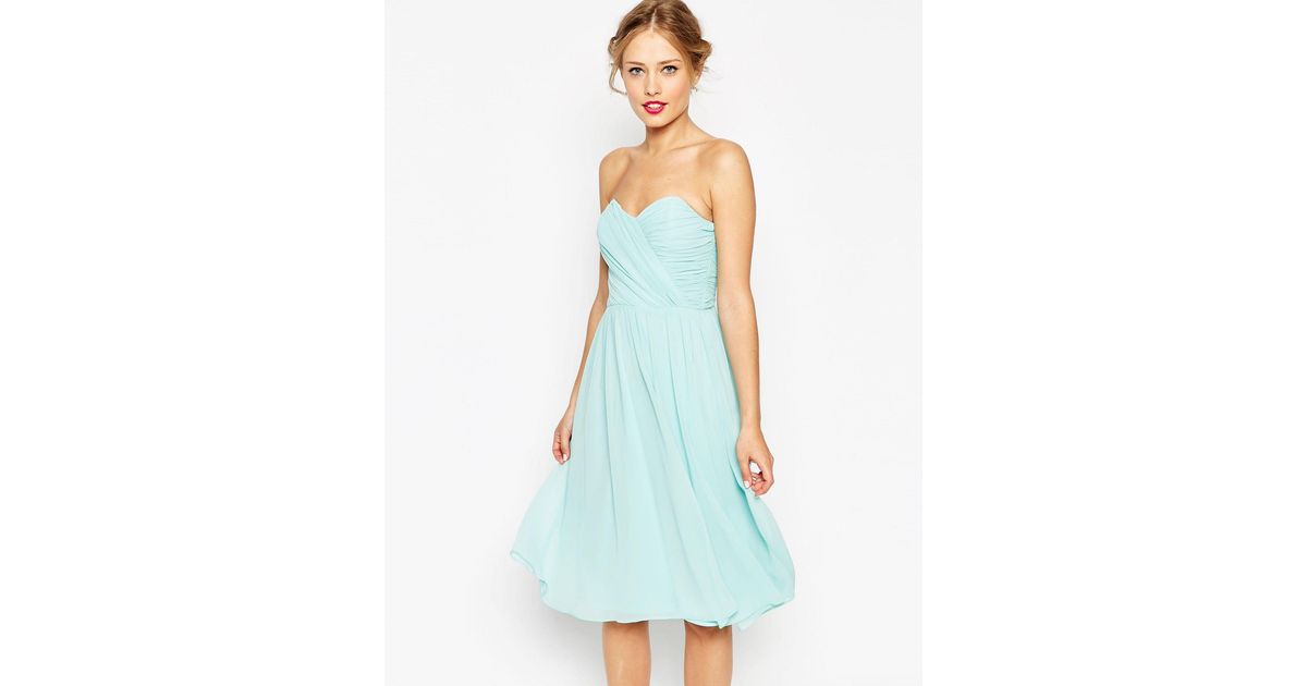 bandeau midi dress wedding
