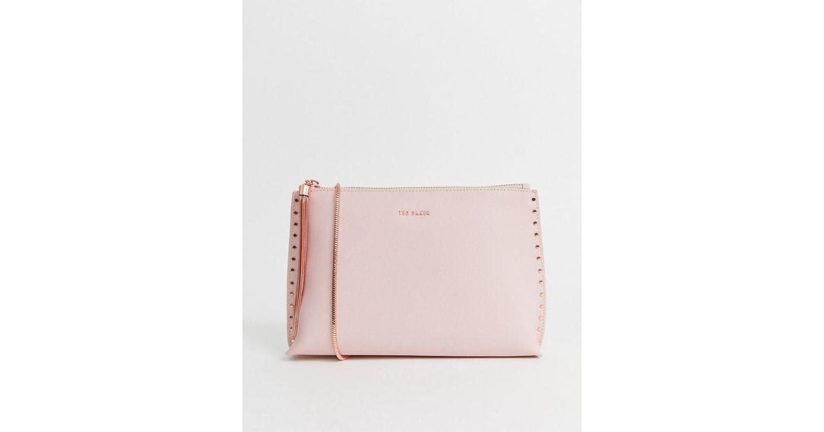 Ted Baker Leather Tesssa Chain Tassel Evening Bag in Pink - Lyst