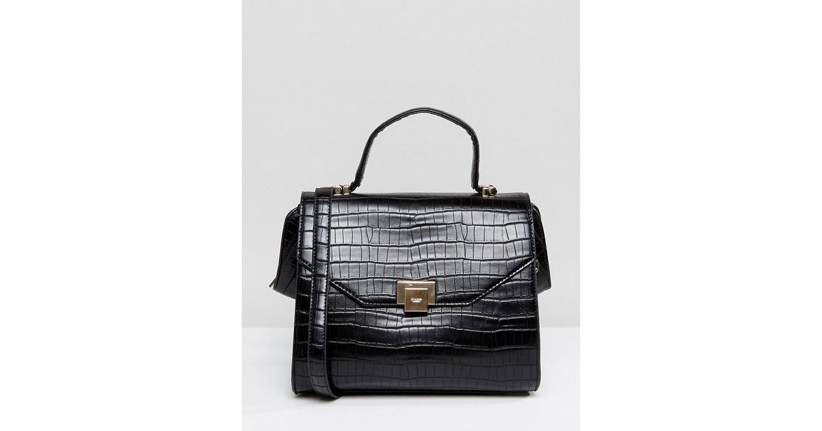 croc effect cross body bag