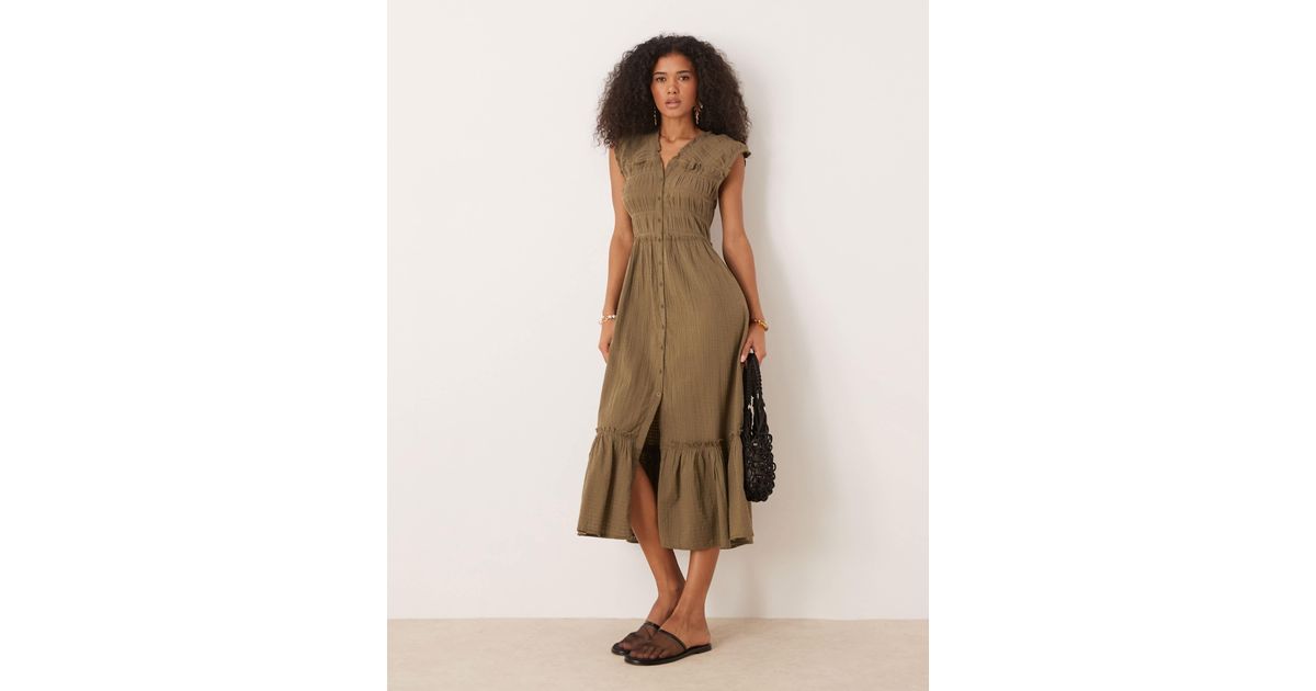 Free People Desert Dazed Midi Dress in Natural | Lyst
