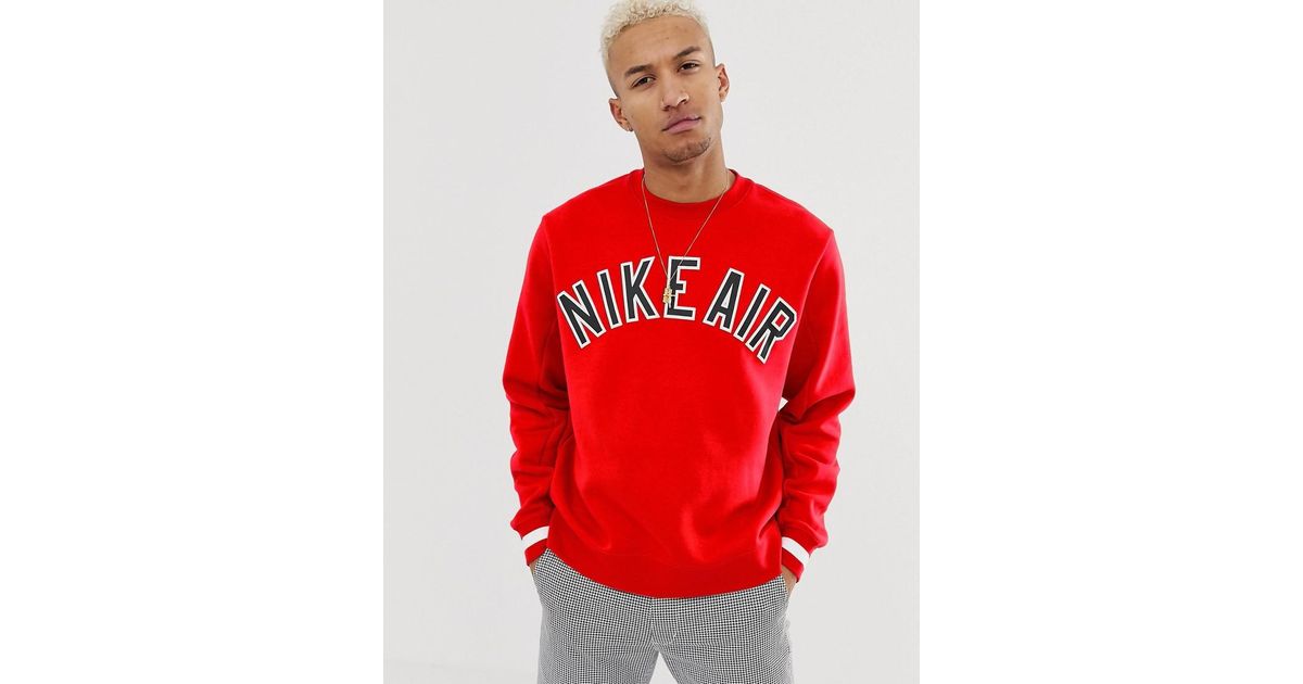 Nike Air Crewneck Fleece in Red for Men | Lyst Canada