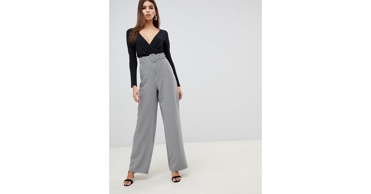 lipsy v neck plunge jumpsuit