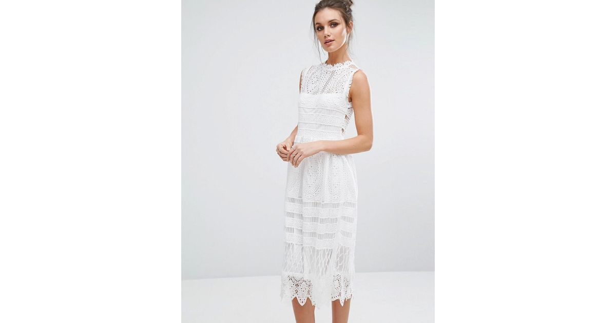 boohoo lace dress midi