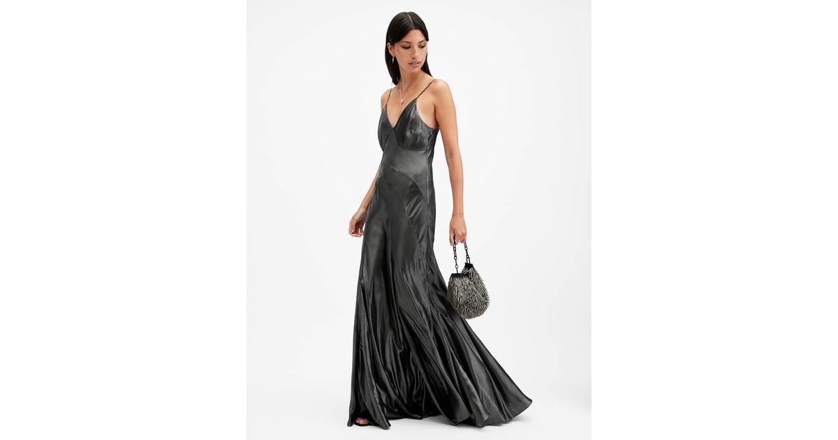 beaded halter neck maxi dress Lara Women's Lattice-Beaded Halter Neck Sheath Wedding Gown