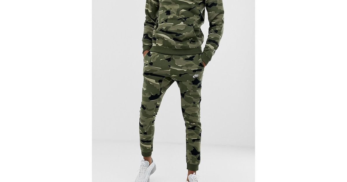 Nike Synthetic Tall Club Camo Joggers In Green Aj2111-325 for Men | Lyst  Australia