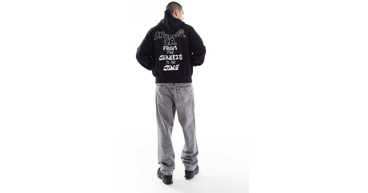 Felpa Con Cappuccio Uomo In Cotone - Con Stampa Los Angeles, Morbida E Calda, Per Inverno E Stile Casual
