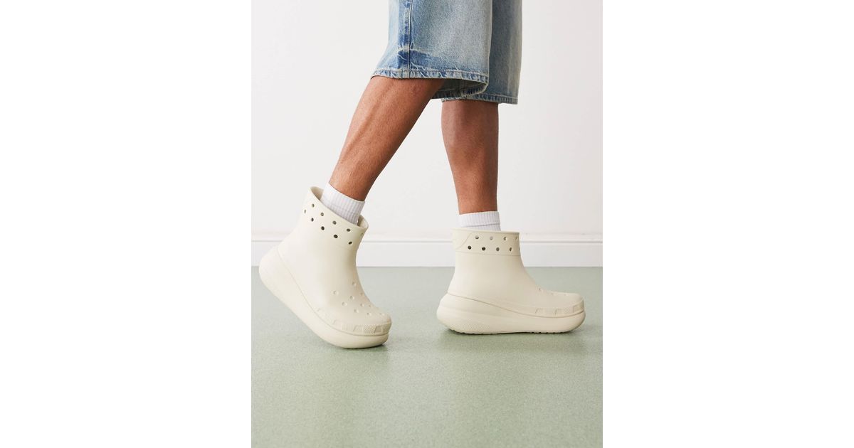 Toe Less Boot Crocs Crocs™ Crush Platform Rain Boots – Waterproof in Natural | Lyst Canada