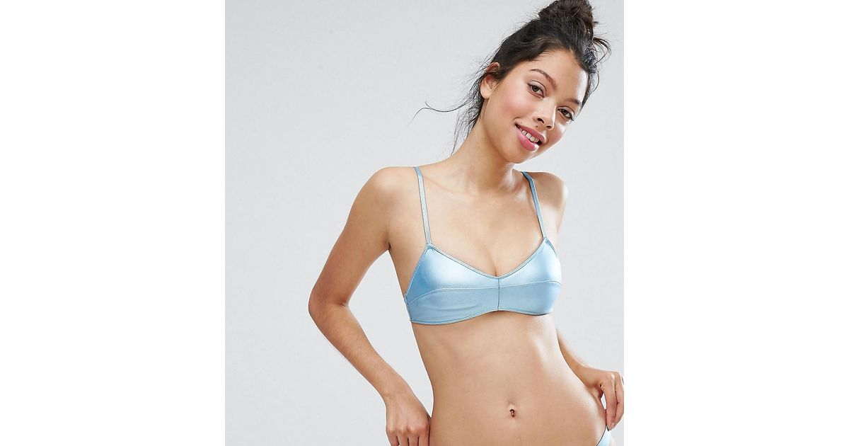 metallic bathing suit top