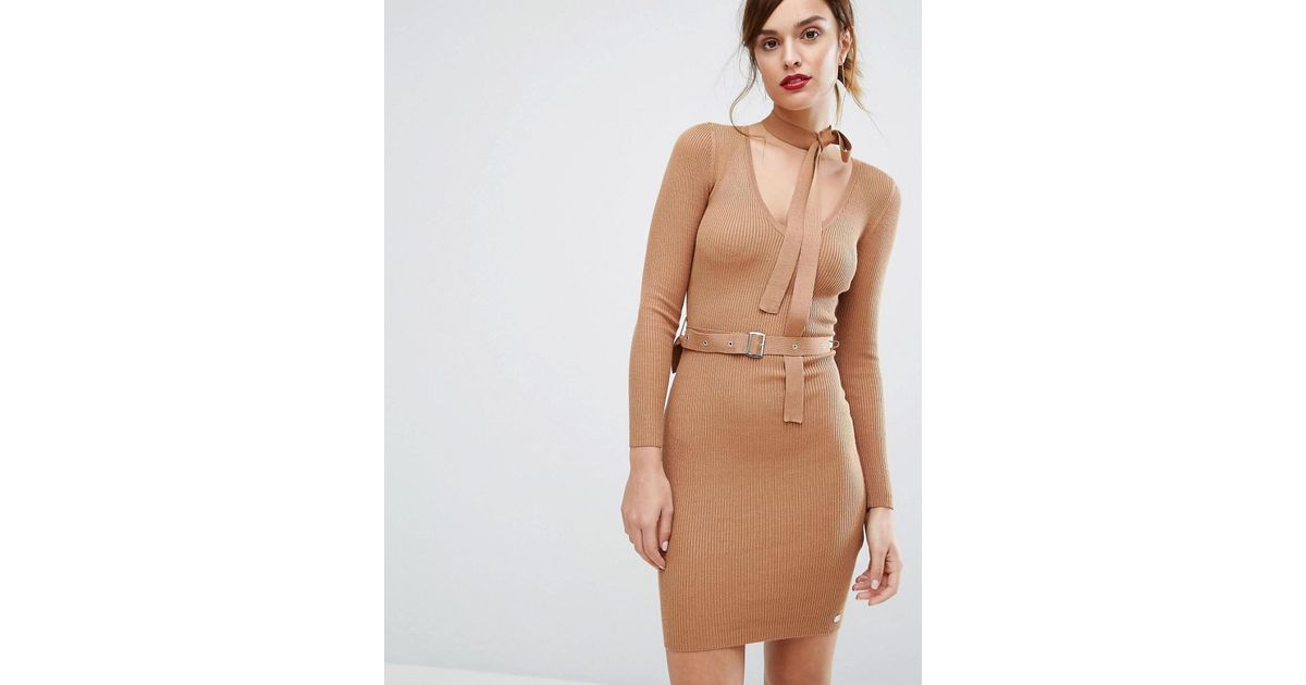 belted jumper dress