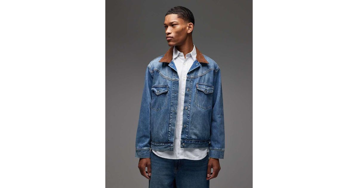 Levi's Western Shorthorn Denim Trucker Jacket in Blue for Men