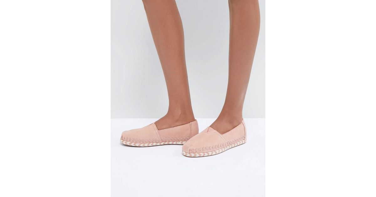 Toms Alpargata Blush Leather Espadrilles In Pink Lyst - Toms Alpargata Leather Espadrille Slip On Flat Toms Alpargata Blush Leather Espadrilles In Pink Lyst - Toms Alpargata Leather Espadrille Slip On Flat