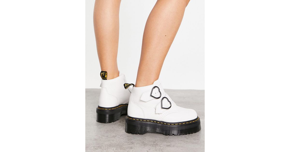 Dr. Martens Devon Heart Boots in White | Lyst Dr. Martens Devon Heart Boots in White | Lyst