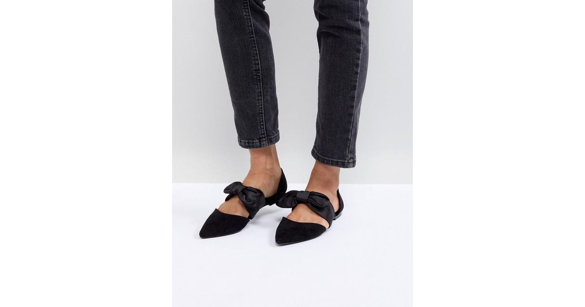 black tie flat shoes
