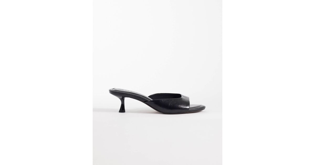 ASOS High-five Kitten Heel Mules in Black | Lyst