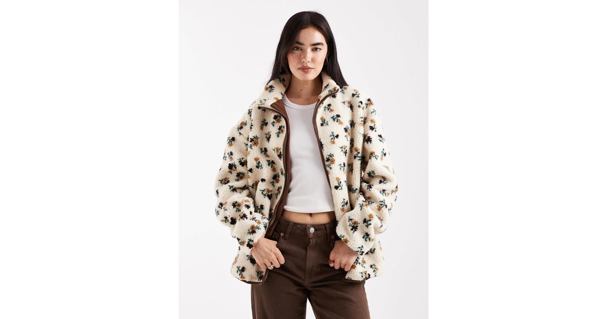 Daisy Street – teddyfell-jacke in Natur Lyst AT