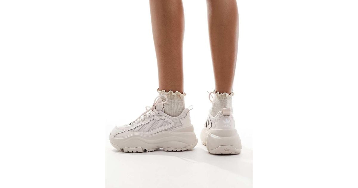 Adidas chunky white trainers hot sale