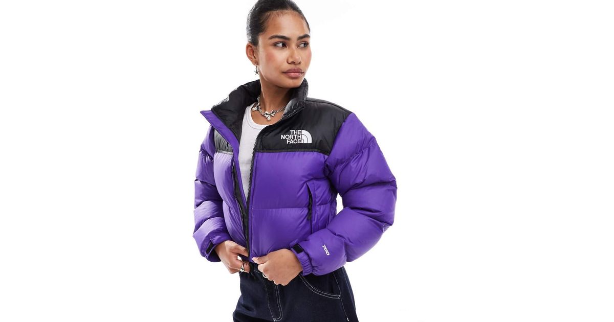 The North Face Retro Nuptse Short Puffer Jacket in Purple Lyst UK - Main Image