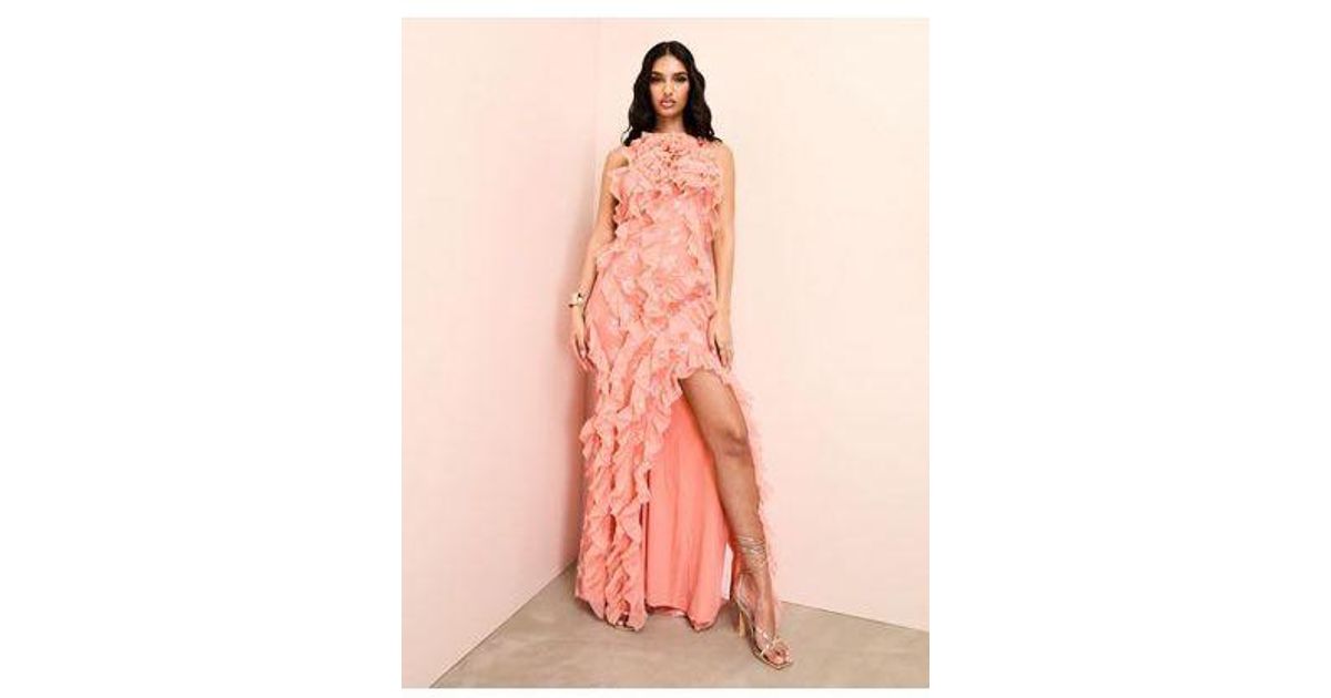Ardenzelle Chiffon Halter Neck Maxi Dress - Turquoise main image 0