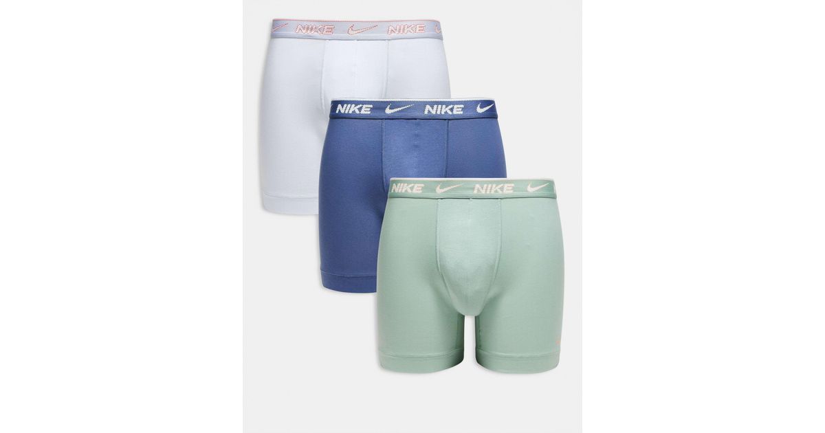 Nike Essential Cotton 3 Pack Boxer Briefs in Blue for Men | Lyst
