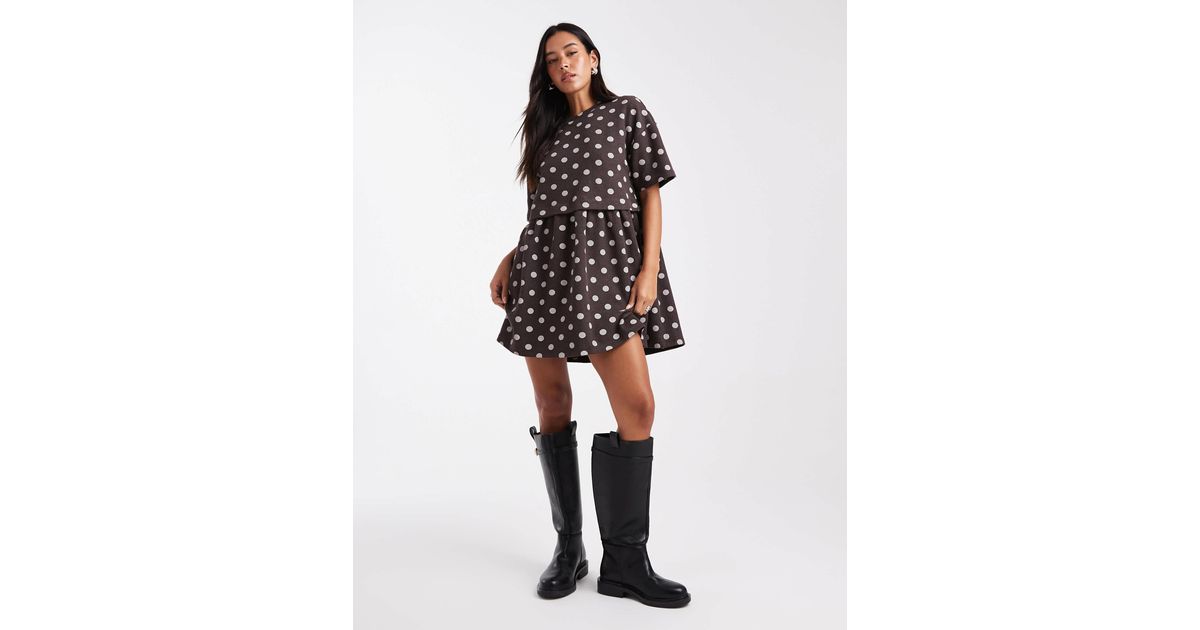 Miss Selfridge Short Sleeve Layered Smock Dress in White | Lyst Canada