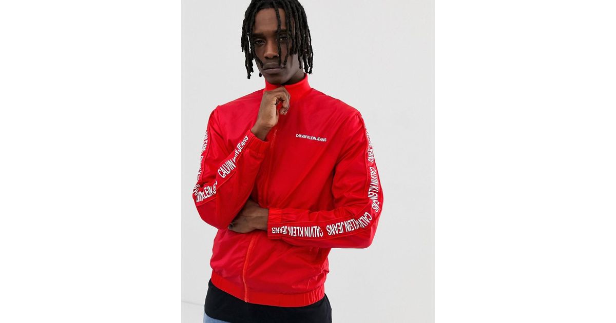 calvin klein side logo track jacket