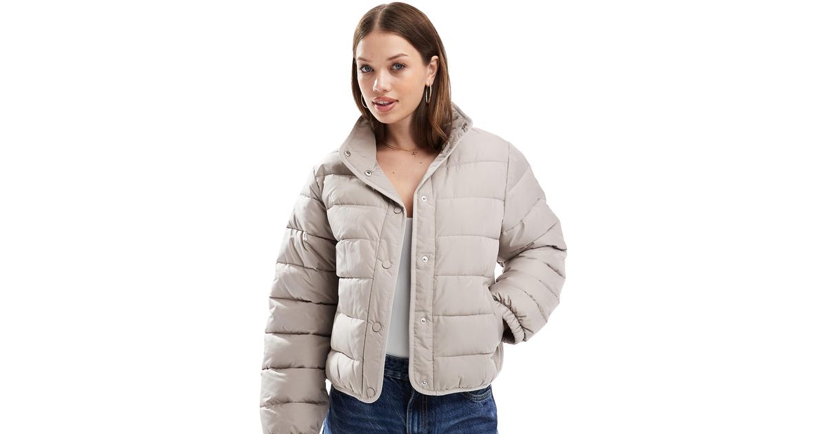 Hollister Packable Quilted Jacket in Grey Lyst Australia