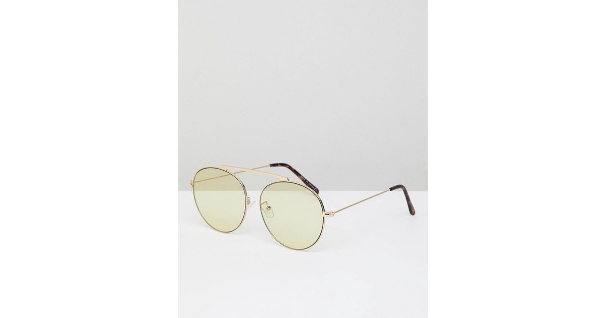 Occhiali da sole modello aviatore gialli senza ponteRiver Island in Denim  da Uomo colore Giallo | Lyst