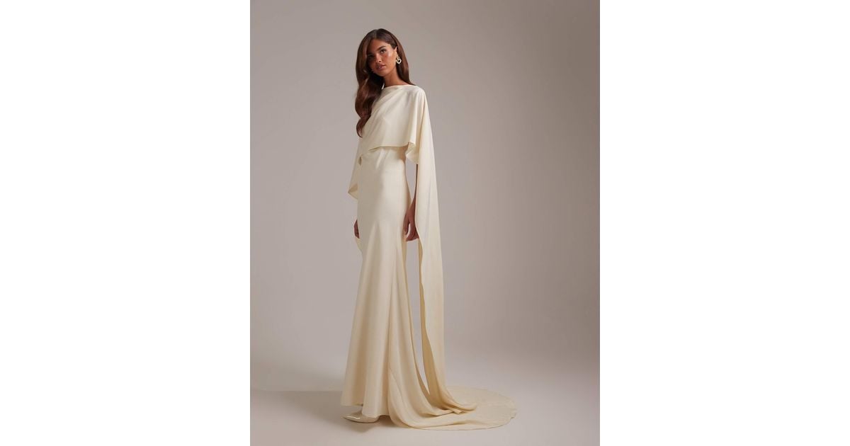 chinese dress ladies Rhea Detachable Cape Jersey Maxi Dress - Navy