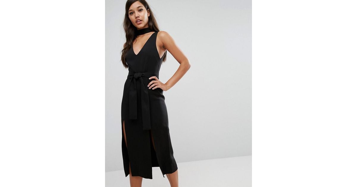 Double split midi dress top