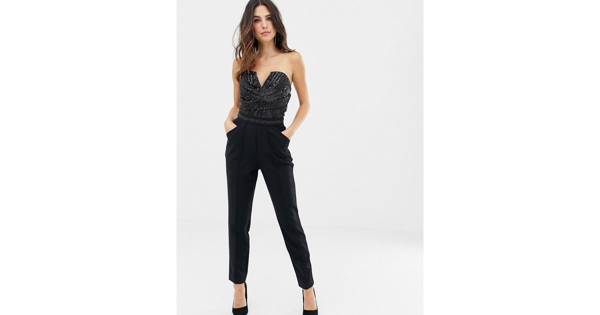 lipsy bandeau jumpsuit