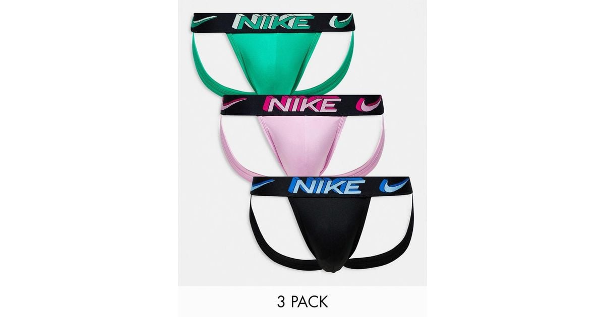 Nike Dri-fit Pack Microfibre Jock Straps in Black for Men Lyst UK