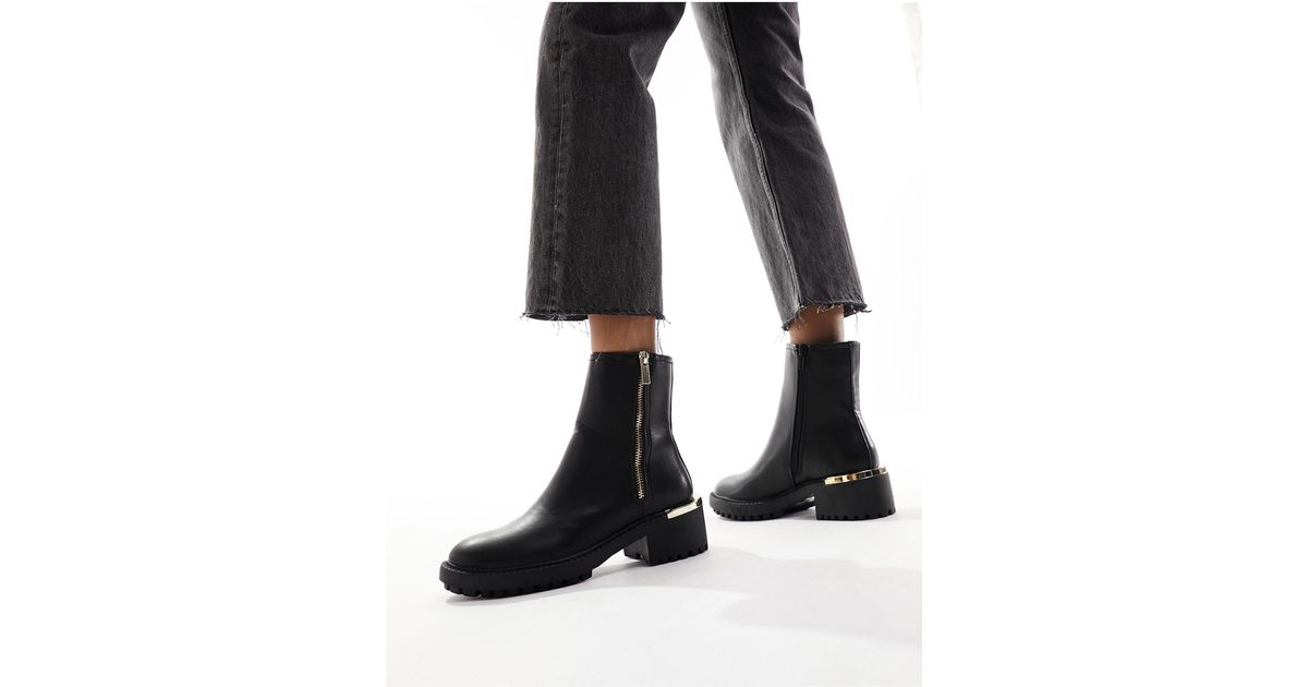 New Look Betty Chunky Chelsea Boots With Zip in Black Lyst Australia