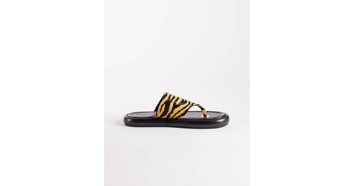 ASOS Fate Premium Flat Sandals With Toe Posts | Lyst UK