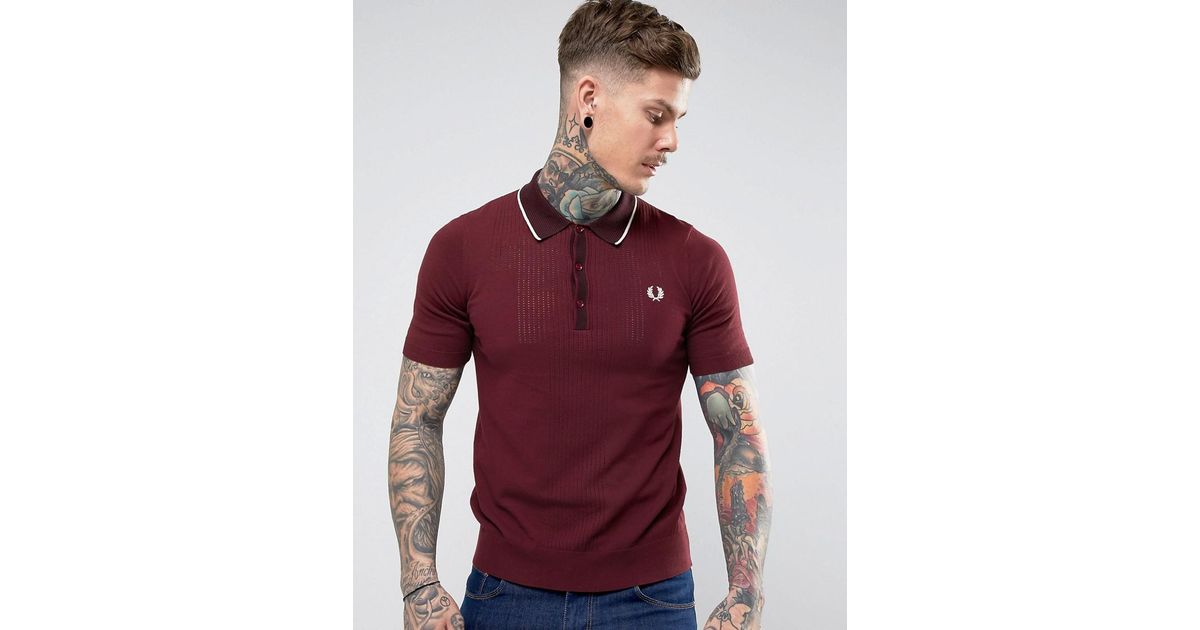 fred perry polo maroon