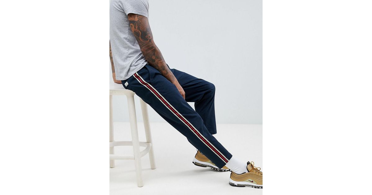 Jack & Jones Denim Tapered Chino With Side Stripe in Navy (Blue) for Men |  Lyst