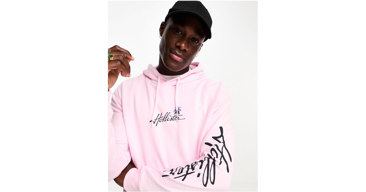 Felpa hollister rosa uomo cheap