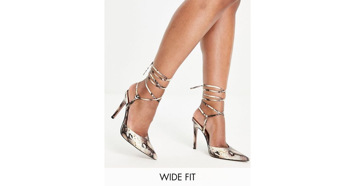 ASOS Wide Fit Prize Tie Leg High Heeled Shoes Lyst UK