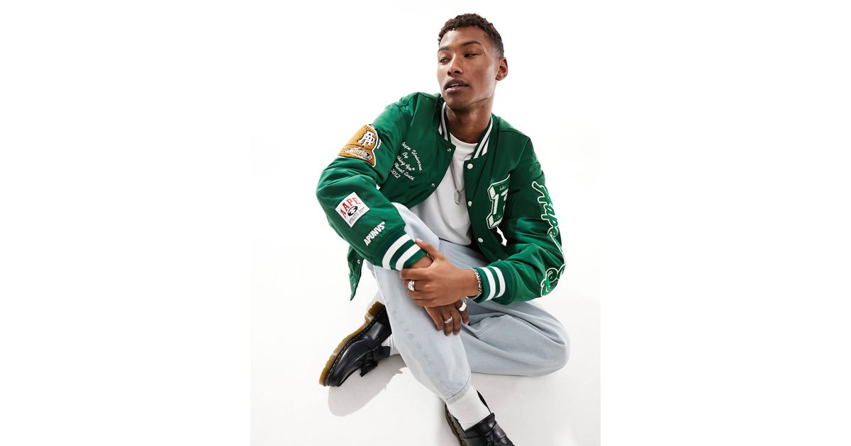 Aape By A Bathing Ape Aape By A Bathing Ape College Varsity Jacket