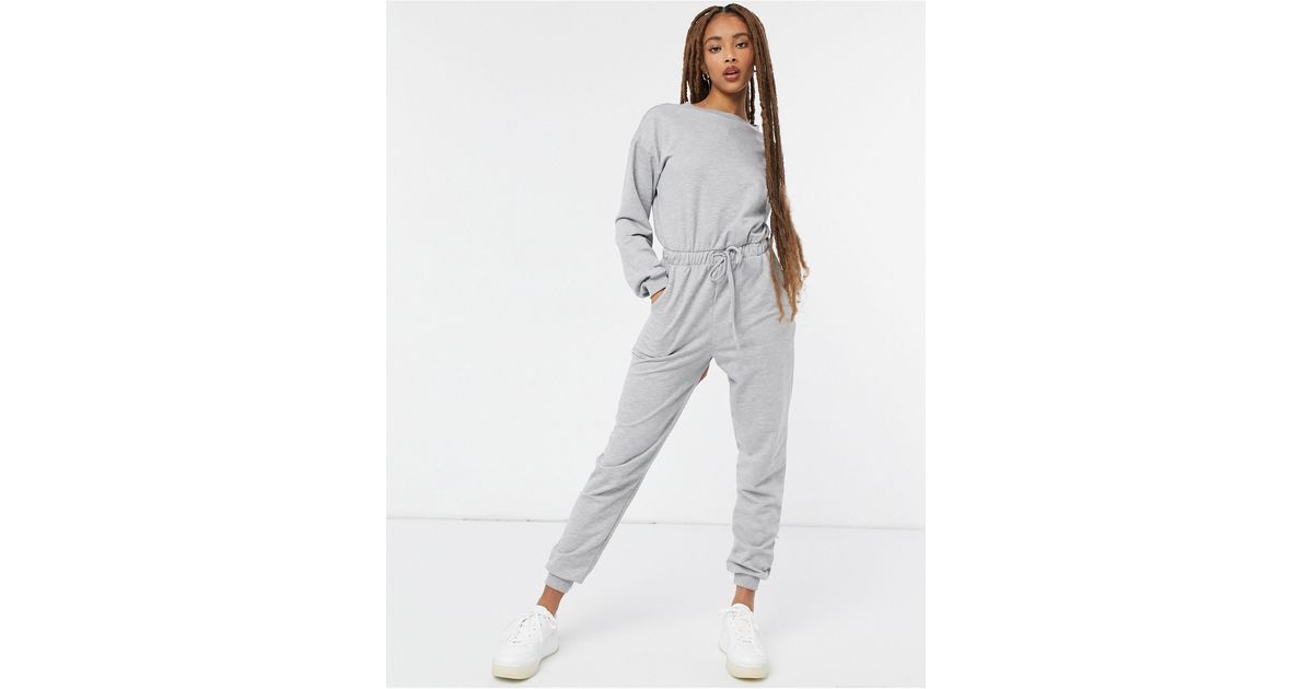 Tuta jumpsuit da casa con felpa e joggers mélange di ASOS in Grigio | Lyst