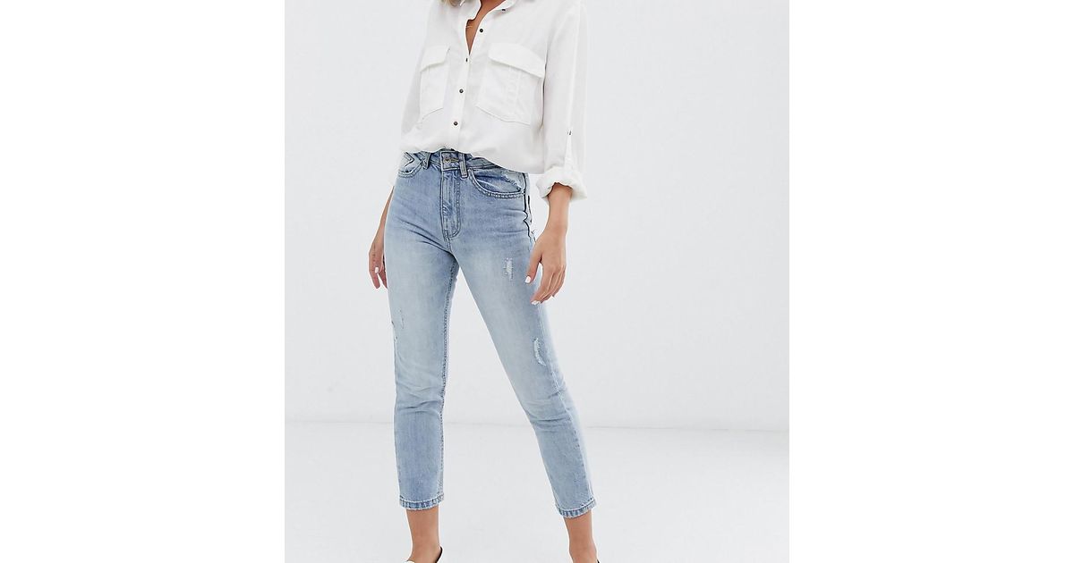 vero moda high waist ankle grazer mom jean