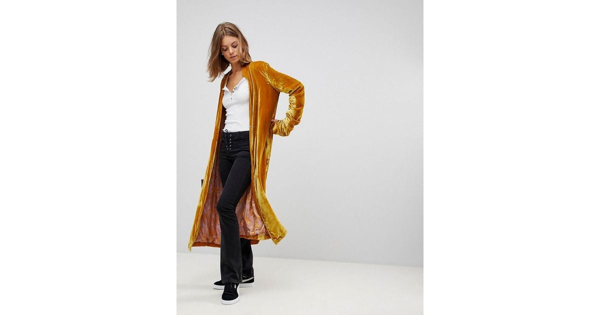 Dhalia velvet duster coat best sale