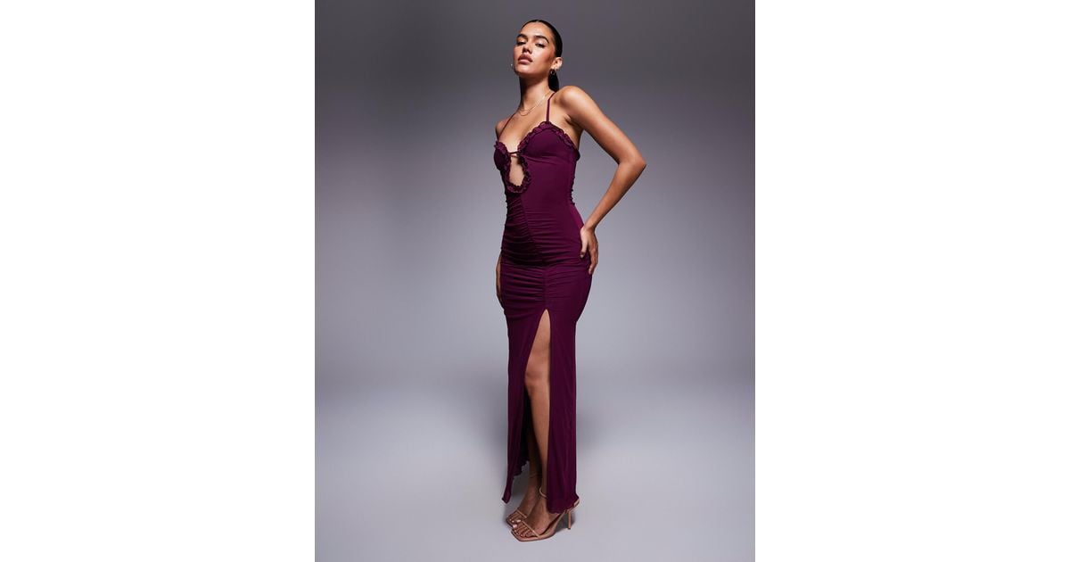 strapless open back dress Odyssa Halter Maxi Dress Purple main image 1