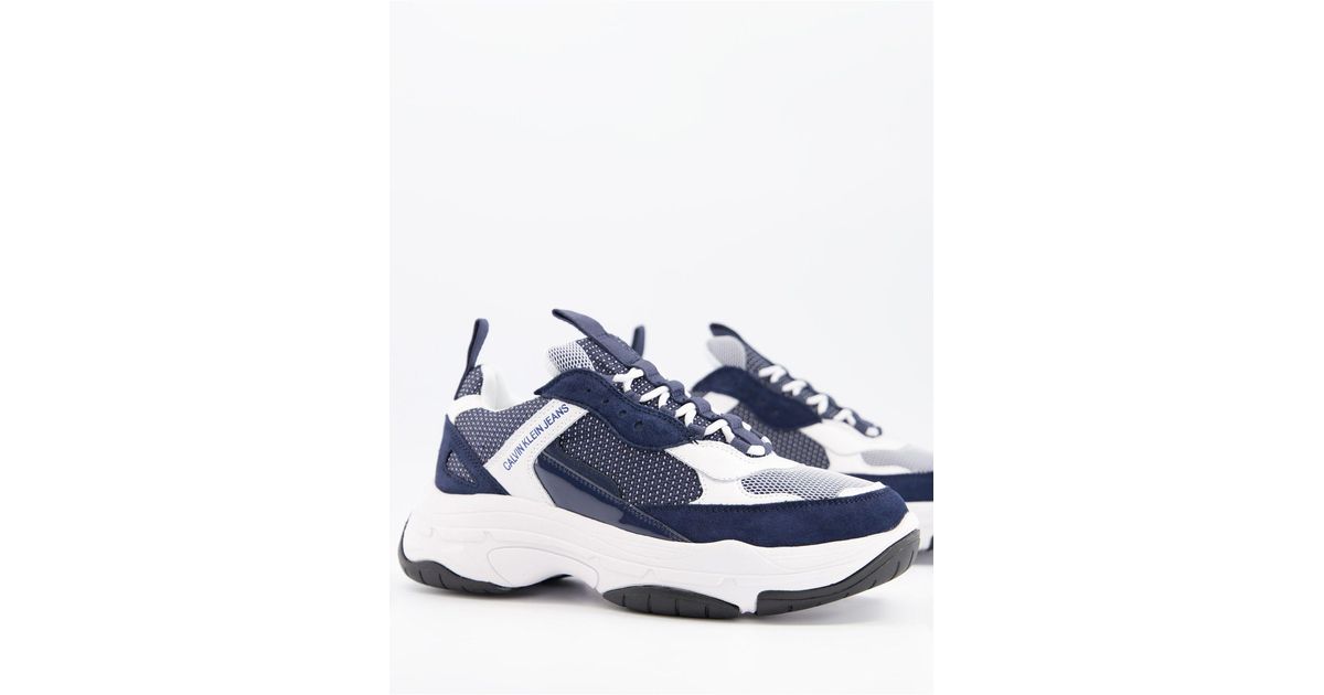 Jeans marvin baskets bleu marine et blanc Calvin Klein pour homme en coloris Bleu Lyst