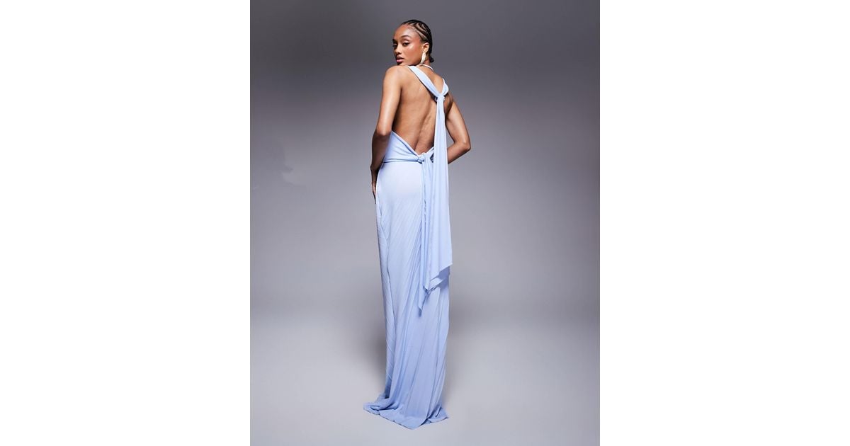 strapless open back dress Rent ASOS DESIGN One Shoulder Super Draped Asymmetric Neck Cowl Back Mini  Dress In Stone