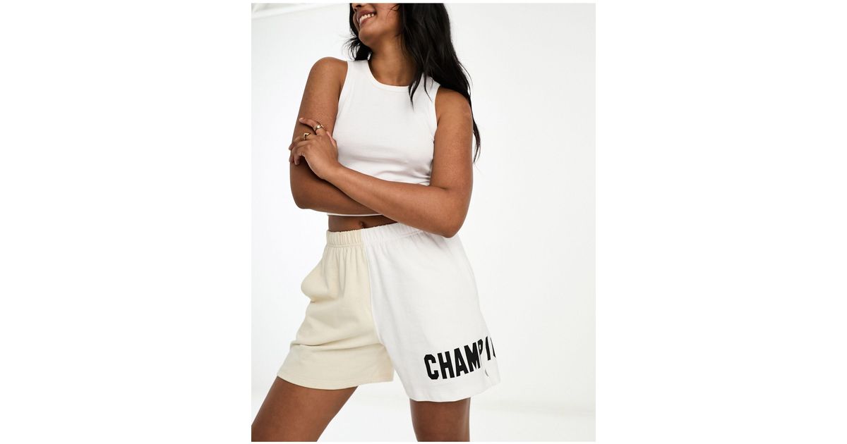 Champion High Waist Shorts in White Lyst UK
