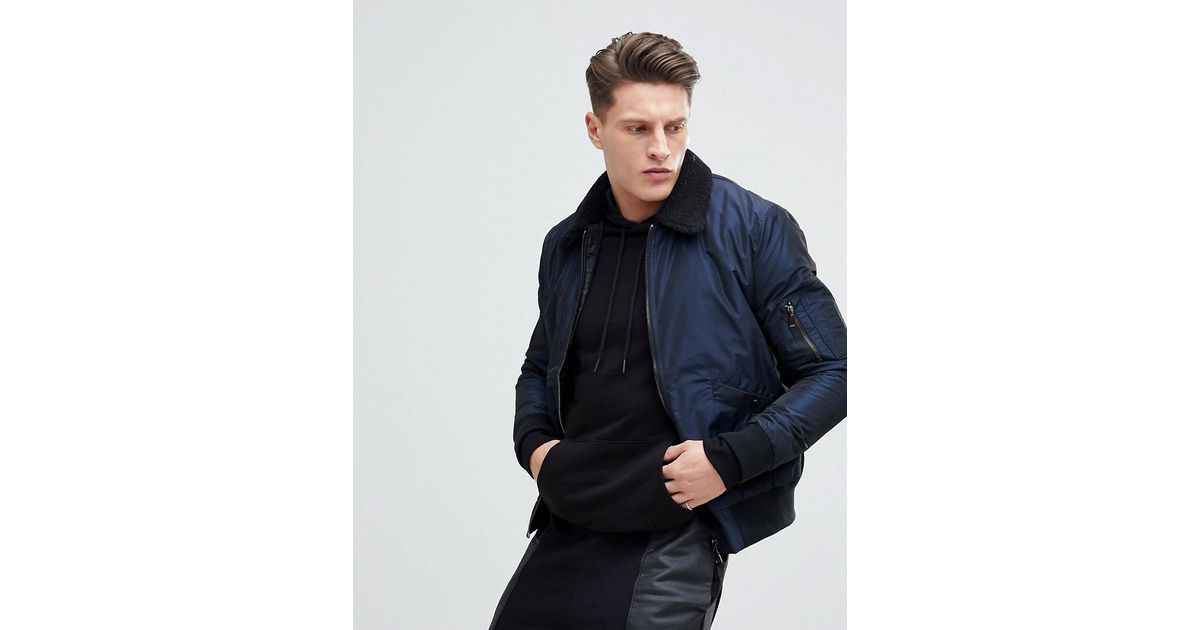 borg collar bomber jacket