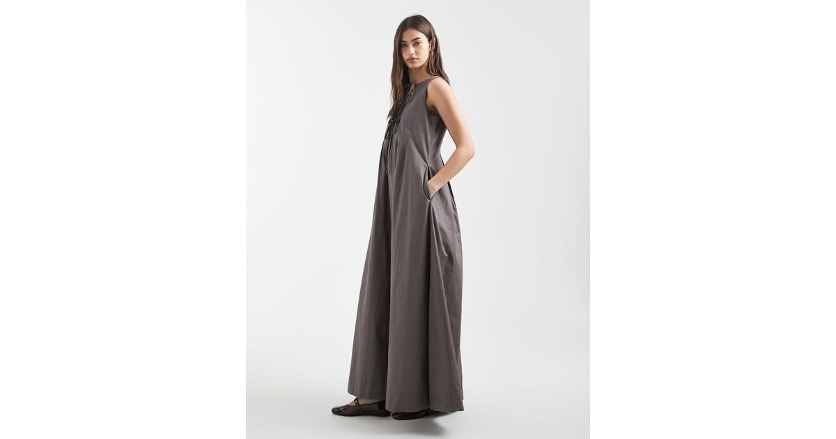 knee length dresses for ladies daisy maxi slit dress – aurora noir main image 0